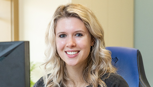 Smiling blonde woman