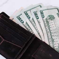 bills and black wallet