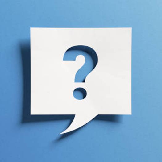 Blue question mark on blue background