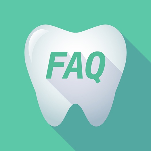 Graphic depicting tooth with the phrase FAQ in the center