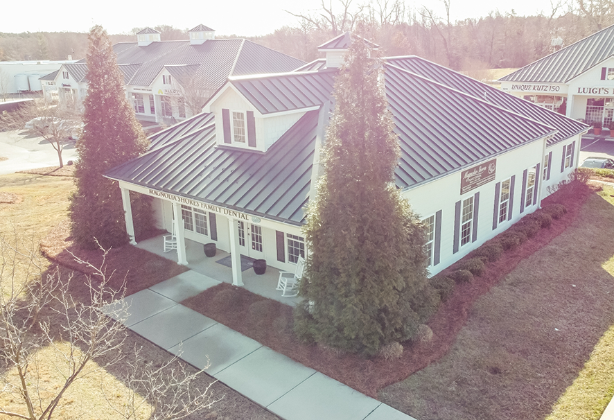 Aerial view of Magnolia Shores Dental office in Summerfield