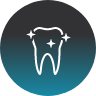 Icon of a sparkling tooth